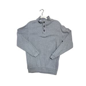 Covington Men's Grey Cotton 3 Button (Quarter) Pull Over Sweater Size L
